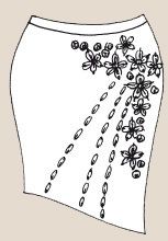 Вышивка лентами Юбка С Цветками